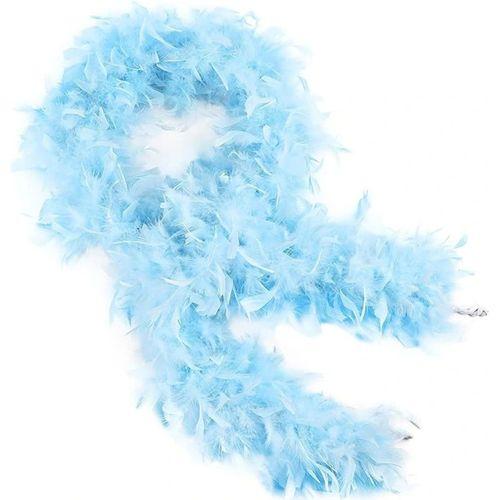 Eğitici Oyuncak Açık Mavi Renk Kabarık Kalın Otriş Boa Tüy 6 cm Genişlik 180-200 cm Uzunluk