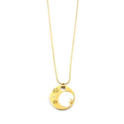 Sedef Çiçek Kolye - Altın