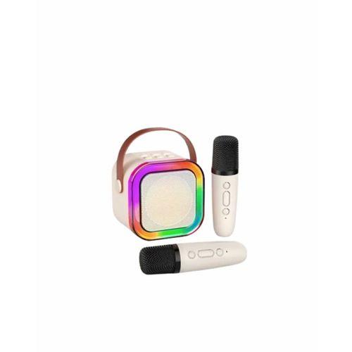 İki Mikrofonlu Renkli Led Işıklı Karaoke Cihazı