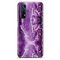 Mermer Desenli (18) Tema Telefon Kılıfları Mor Oppo Realme 7 Kılıf