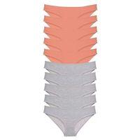 10 Adet Süper Eko Set Likralı Kadın Slip Külot Pudra Gri