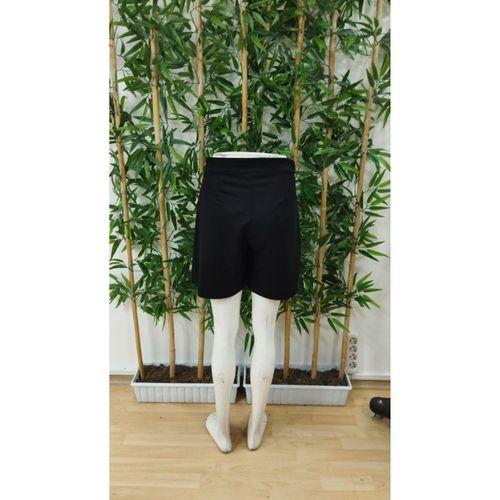 Kadın Yüksek Bel Düğmeli Asimetrik Kesim Cepli Kısa Ithal Krep şort Etek