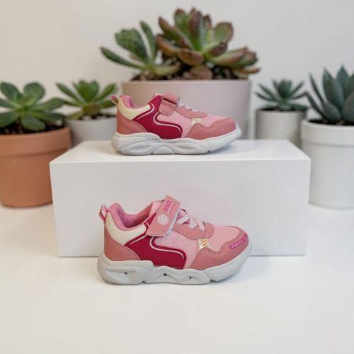 Wisco 018 Pembe Cırtlı Işıklı Bebe Kız Çocuk Spor Ayakkabı