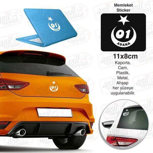 Adana Plaka 01 Ay Yıldız Beyaz Sticker, Oto, Araba, Araç, Etiket, Aksesuar, Tuning, Modifiye, Arma