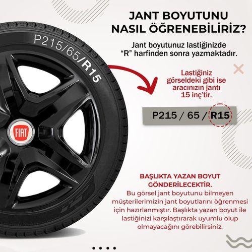 Fiat Tempra 15 Inç Uyumlu Jant Kapağı 4'lü Takım Siyah 6415