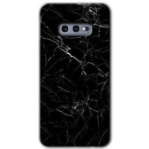 Potkal Hediye Fabrikası Samsung Galaxy S10e HD Baskılı Kılıf + 9D Tam Ekran Koruyucu - Siyah Mermer