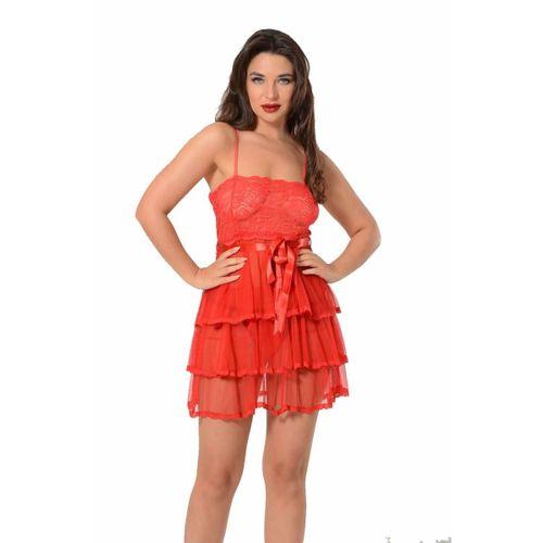 Pilelistore Kırmızı Dantel Gecelik - 687