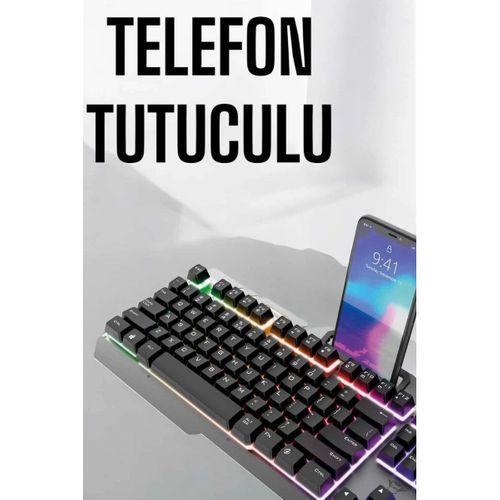 Klavyesi Q Klavye Rgb Işıklı Mouse Hediyeli