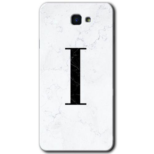 MRCİLETİSİM MRCİLETİSİM Samsung Galaxy J7 Prime 2 Kılıf HD Desen Baskı Arka Kapak+ Temperli Cam-Beyaz Mermer Desenli I Harfi