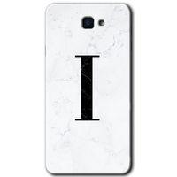 MRCİLETİSİM MRCİLETİSİM Samsung Galaxy J7 Prime 2 Kılıf HD Desen Baskı Arka Kapak+ Temperli Cam-Beyaz Mermer Desenli I Harfi