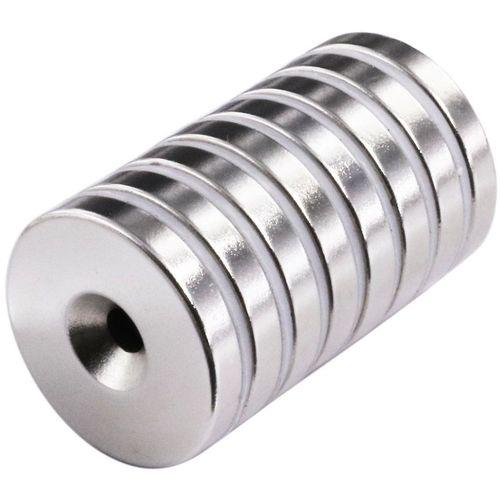 10 Adet 25x10/5x5,5 Mm Neodyum Mıknatıs Havşa Delikli Magnet Vida Atılabilir N35 Nikel Paslanmaz