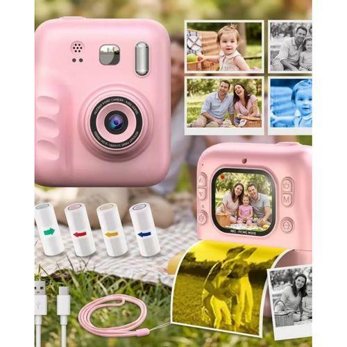 Çocuk Dijital Fotoğraf Makinesi Anında Baskı Ve Hd Video Kayıt Özellikli 5 Kalem Ve 4 Rulo Kağıt Hediye