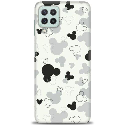 Samsung Galaxy M22 Kılıf HD Baskılı Kılıf - Siyah Mickey + Tam Ekran Koruyucu