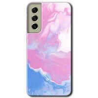 Samsung Galaxy S21 FE Kılıf HD Desen Baskılı Arka Kapak + Temperli Cam - Liquid Lekeler Art
