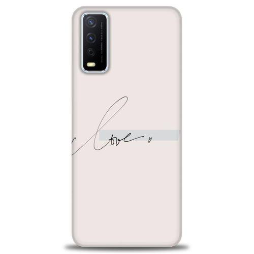 Vivo Y11S Kılıf HD Baskılı Kılıf - Love + Tam Ekran Koruyucu