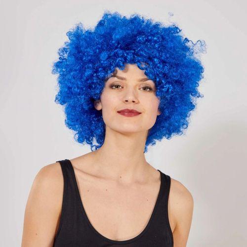 Eğitici Oyuncak Mavi Renk Kıvırcık Afro Bonus Peruk