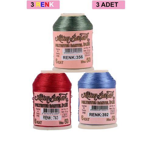 3 Adet Altınbaşak Oya ve Dantel İpi 20 gr - Royaleks - No: 763 - 392 - 356