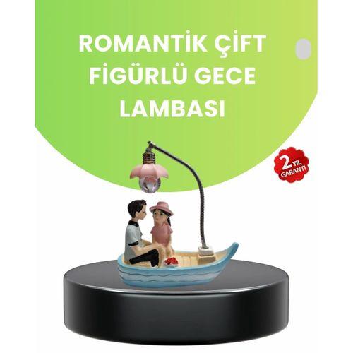 Oturan Çift Figürlü Led Masa Lambası Romantik Hediye