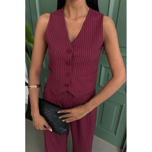 Yelek Ve Pantolon Çizgili Double Takım 10017