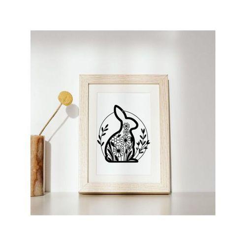 Bahar Dekorasyonu için Çiçekli Tavşan Duvar veya Pencere Süsü (Bu ürün Sadece Plastik parçadır - Almadan Önce Soru Sorabilirsiniz)