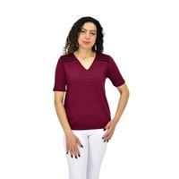 Kadın Yarım Kol V Yaka Taşlı Triko Tişöt 12857 BGL-ST04656