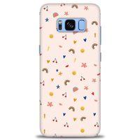 Samsung Galaxy S8 Plus Kılıf HD Baskılı Kılıf - Kiraz ve Gökkuşağı + Tam Ekran Koruyucu