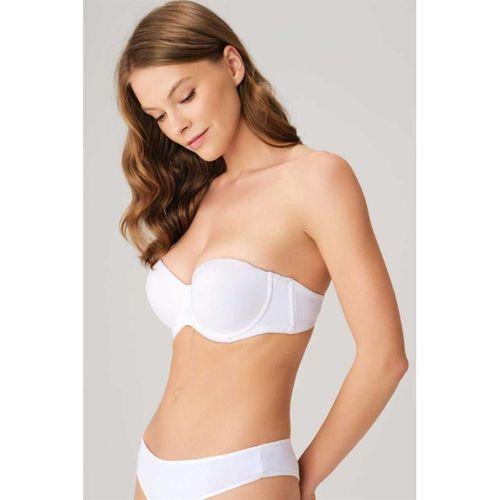 Kadın Balenli Destekli Dolgulu Askısız Straplez Günlük Klasik T-shirt Sütyeni