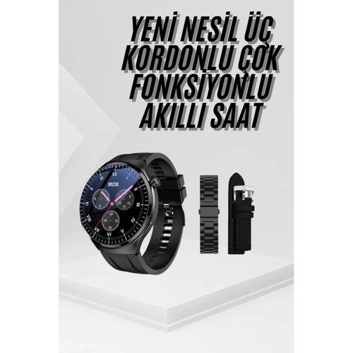 Amoled Ekran Metal Deri Silikon Kordonlu Uyku Ve Sağlık Takibi
