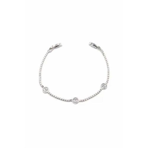 Taşlı CC Bileklik - Gümüş