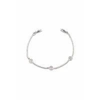 Taşlı CC Bileklik - Gümüş