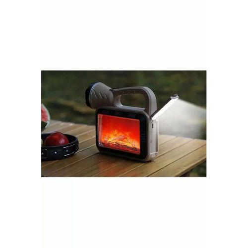 Güneş Enerjili Şömineli Çok Fonksiyonlu Çift Işık Kaynağı Usb Şarjlı Solar El Feneri