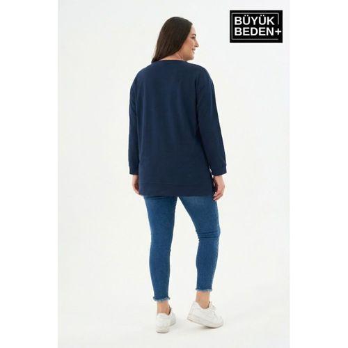 Kadın Tunik Büyük Beden NY NEWYORK Baskılı ince Sweatshırt SPR26BTK990-1