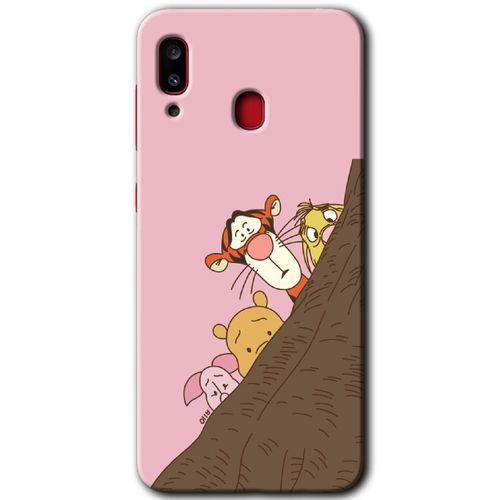 Samsung Galaxy A30 Kılıf Baskılı Kapak - Winnie the Pooh + 5D Tam Kaplayan Cam