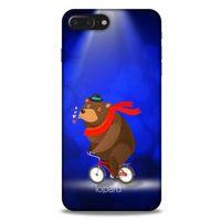 Apple Iphone 7 Plus Kılıf FunnyMaX (43) Thin Fit Kılıf Lacivert Ayılı