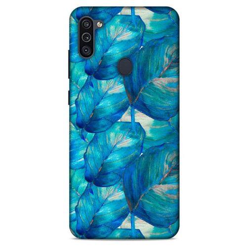 Samsung Galaxy M11 Uyumlu Kılıf Mavi Delisi (47) Crystal Flex Kılıf Yaprak