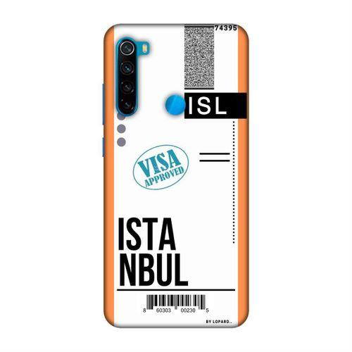 Xiaomi Redmi Note 8 Kılıf Uçak Bileti İstanbul Arka Kapak Koruma Desenli Full Koruyucu