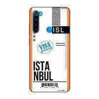 Xiaomi Redmi Note 8 Kılıf Uçak Bileti İstanbul Arka Kapak Koruma Desenli Full Koruyucu