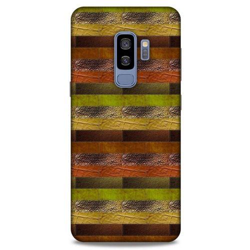 Samsung Galaxy S9 Plus Kılıf Patchwork (48) Bumper Kılıf Kahve Yeşil