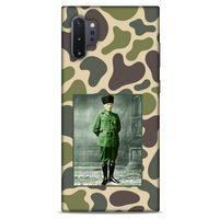 Samsung Galaxy Note 10 Plus Kılıf Atatürk (15) Antişok Kılıf Kamuflaj Kahverengi