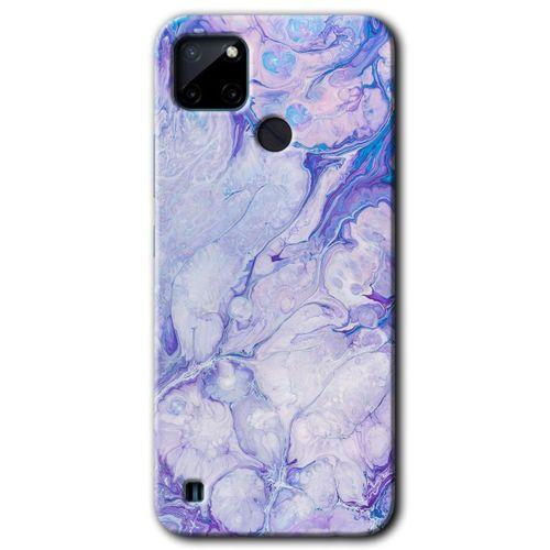 Realme C21 Kılıf Baskılı Arka Kapak - Spots Lilac +Tam Ekran Koruyucu