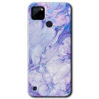 Realme C21 Kılıf Baskılı Arka Kapak - Spots Lilac +Tam Ekran Koruyucu
