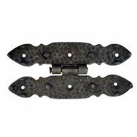 Antika Tarz Dekoratif Pirinç Düğmeli Menteşe - 142x69 Mm, Oksit