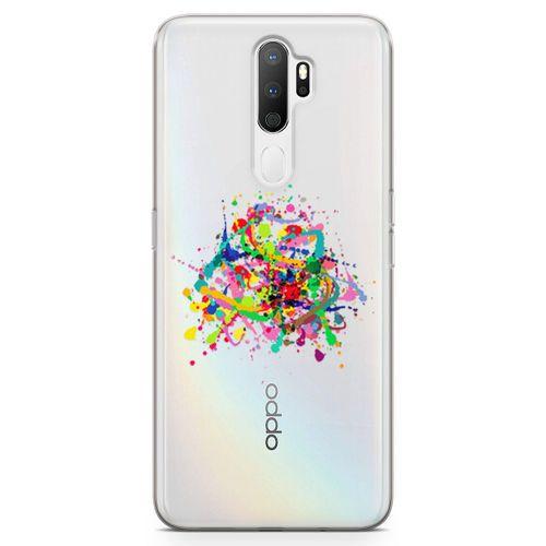 Oppo A9 2020 Kılıf Suluboya Afiş Arka Kapak Koruma Desenli Full Koruyucu