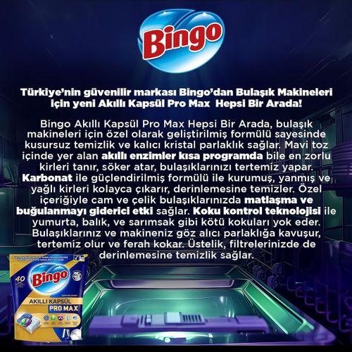 Bingo Pro Max Bulaşık Makinesi Deterjanı Tableti 40’lı