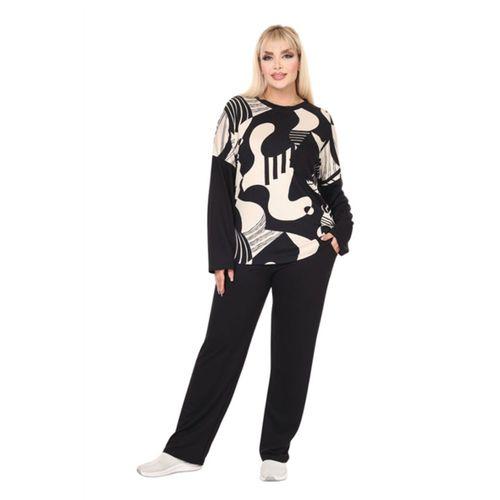 Melsay Butik Siyah Picasso Desen Çapraz Cep Detaylı Eşofman Takımı