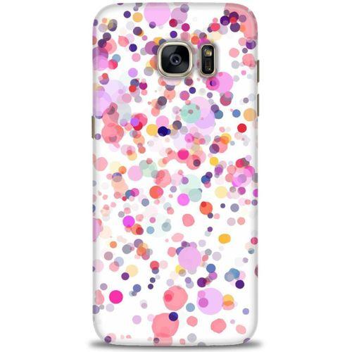Samsung Galaxy S7 Edge Kılıf HD Baskılı Kılıf - Renkli Benekler + Tam Ekran Koruyucu