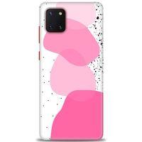 Samsung Galaxy A81 / Note 10 Lite Kılıf HD Baskılı Kılıf - Pembe Beyaz Siyah + Tam Ekran Koruyucu