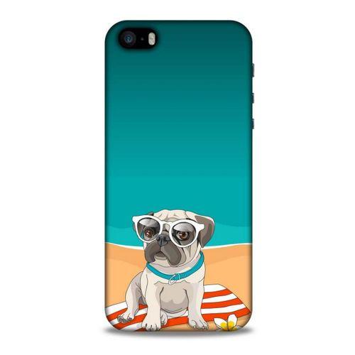 Animax Pug Plajda Apple Iphone 5S Kılıf Desenli Silikon