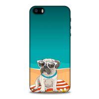 Animax Pug Plajda Apple Iphone 5S Kılıf Desenli Silikon