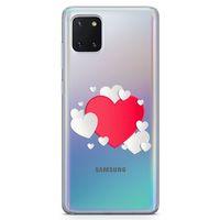 Samsung Galaxy Note 10 Lite Kılıf Üç Boyutlu Kalpler Arka Kapak Koruma Desenli Full Koruyucu